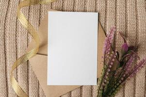 Blank card and decorations photo