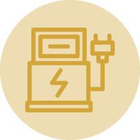 Electric Car Station Vector Icon Design