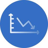 Declining Line Graph Vector Icon Design