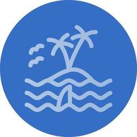 Island Landscape Vector Icon Design