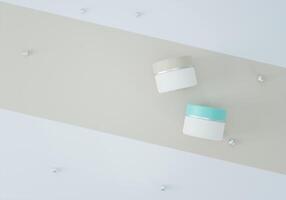 un burlarse de arriba de Pareja realista blanco blanco cosmético tubo aislado en ligero fondo, 3d representación , 3d ilustración foto