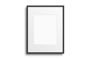 117 Black portrait picture frame mockup isolated on a transparent background photo