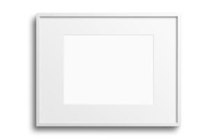 110 White landscape picture frame mockup isolated on a transparent background photo