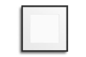 118 Black square picture frame mockup isolated on a transparent background photo