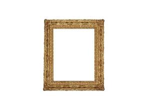 338 Golden portrait picture frame isolated on a transparent background photo