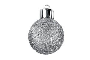 1231 Silver christmas ball isolated on a transparent background photo