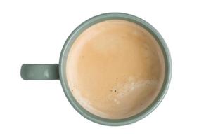 1742 Blue cup with coffee and milk isolated on a transparent background photo