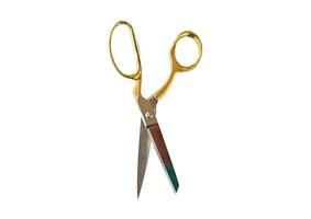 2148 Golden scissor isolated on a transparent background photo