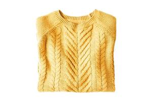 3509 Yellow hand knit sweater isolated on a transparent background photo