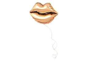 4640 Gold lips isolated on a transparent background photo