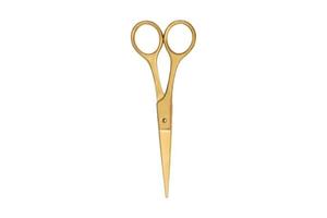 4925 Golden scissors isolated on a transparent background photo