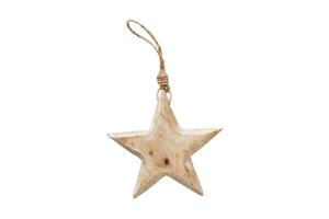 5227 Wooden christmas star decor isolated on a transparent background photo