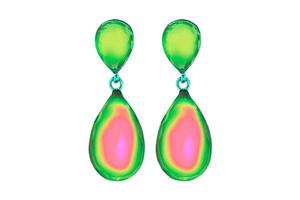 6186 Green earrings isolated on a transparent background photo