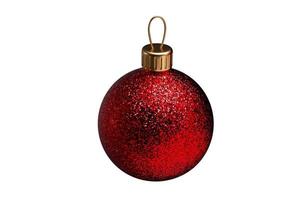 6536 Red christmas ball isolated on a transparent background photo