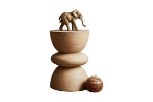29 Side table with elephant decorative isolated on a transparent background photo