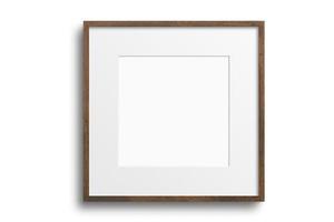 120 Brown square picture frame mockup isolated on a transparent background photo