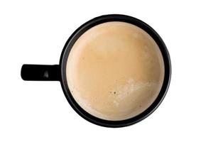 1465 Black cup with coffee and milk isolated on a transparent background photo