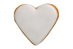 1529 White heart cookie isolated on a transparent background photo
