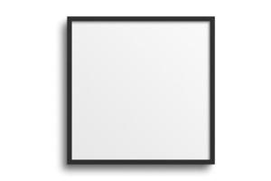 131 Black square picture frame mockup isolated on a transparent background photo