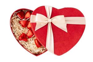 1493 Red heart chocolate box isolated on a transparent background photo