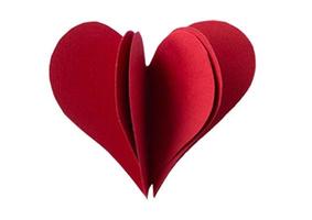 2326 Red paper decoration heart isolated on a transparent background photo