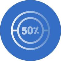 Half Pie Chart Vector Icon Design