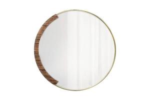 264 Golden and wooden mirror isolated on a transparent background photo