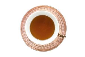 1460 Brown plate and cup with tea isolated on a transparent background photo