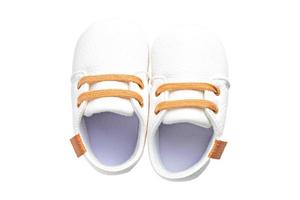 4289 White baby shoes isolated on a transparent background photo