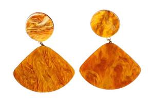 2690 Orange earrings isolated on a transparent background photo