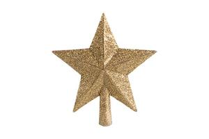 4830 Golden christmas star decoration isolated on a transparent background photo