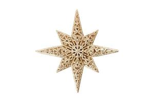 4840 Golden christmas star decoration isolated on a transparent background photo