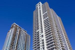 Seattle Downtown Residential Skyscrapers And A Blue Sky photo