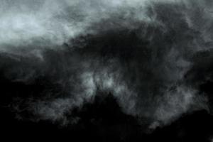 Textured cloud,Abstract black,isolated on black background photo