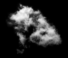 White cloud isolated on black background,Textured smoke,brush effect photo