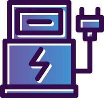 Electric Car Station Vector Icon Design