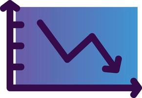 Declining Line Graph Vector Icon Design