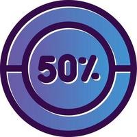 Half Pie Chart Vector Icon Design