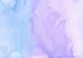 Watercolor light blue and purple background texture. Aquarelle abstract backdrop on textured paper. photo