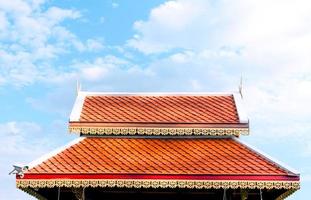 templo techo y claro cielo, arquitectura del Norte Tailandia foto