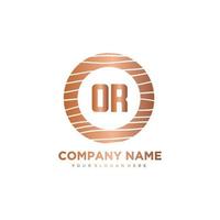 OR Initial Letter circle wood logo template vector