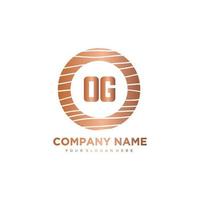 OG Initial Letter circle wood logo template vector