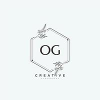 OG Beauty vector initial logo art, handwriting logo of initial signature, wedding, fashion, jewerly, boutique, floral and botanical with creative template for any company or business.