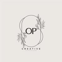 OP Beauty vector initial logo art, handwriting logo of initial signature, wedding, fashion, jewerly, boutique, floral and botanical with creative template for any company or business.