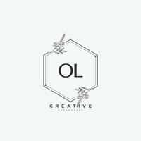 OL Beauty vector initial logo art, handwriting logo of initial signature, wedding, fashion, jewerly, boutique, floral and botanical with creative template for any company or business.