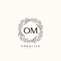 OM Beauty vector initial logo art, handwriting logo of initial signature, wedding, fashion, jewerly, boutique, floral and botanical with creative template for any company or business.