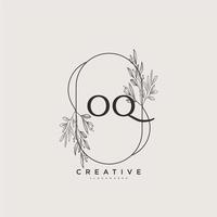 oq belleza vector inicial logo arte, escritura logo de inicial firma, boda, moda, joyería, boutique, floral y botánico con creativo modelo para ninguna empresa o negocio.