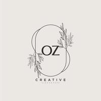 OZ Beauty vector initial logo art, handwriting logo of initial signature, wedding, fashion, jewerly, boutique, floral and botanical with creative template for any company or business.