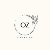 OZ Beauty vector initial logo art, handwriting logo of initial signature, wedding, fashion, jewerly, boutique, floral and botanical with creative template for any company or business.