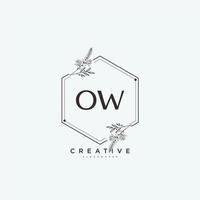 OW Beauty vector initial logo art, handwriting logo of initial signature, wedding, fashion, jewerly, boutique, floral and botanical with creative template for any company or business.